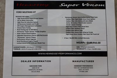 2025 Ford Mustang GT Premium Hennessey Super Venom 05/91