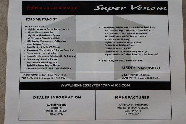 2025 Ford Mustang GT Premium Hennessey Super Venom 05/91