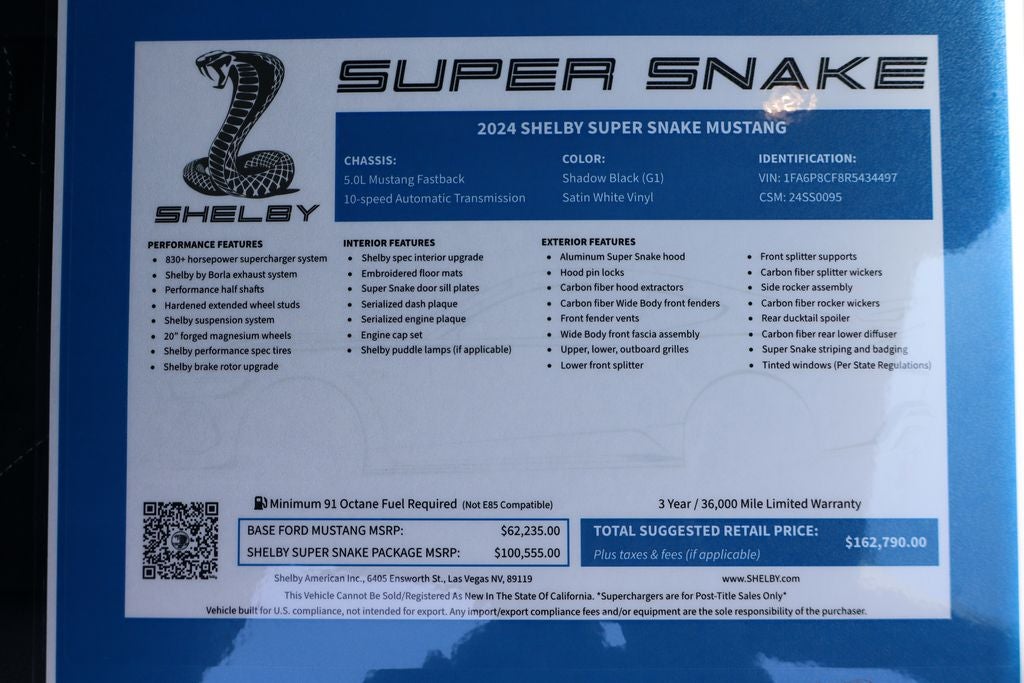 2024 Ford Mustang GT Premium Shelby Super Snake