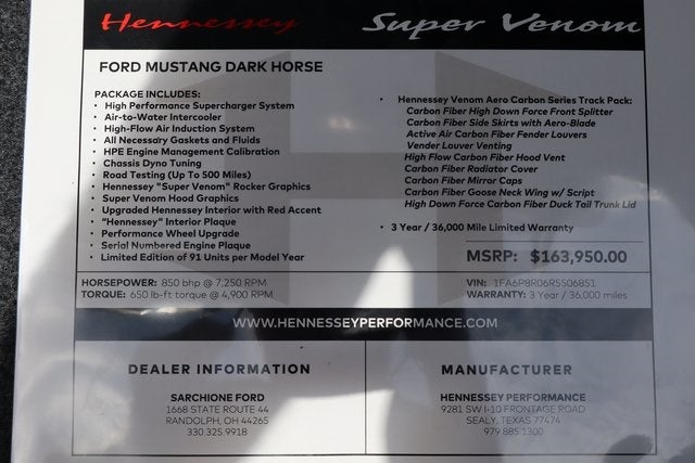 2024 Ford Mustang Dark Horse Hennessey Super Venom XP/91