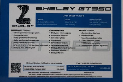 2026 Ford Mustang GT Premium Shelby GT350