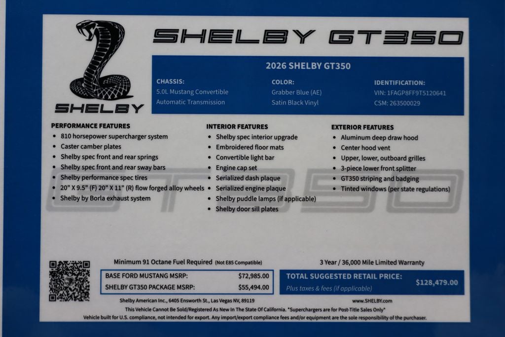 2026 Ford Mustang GT Premium Shelby GT350