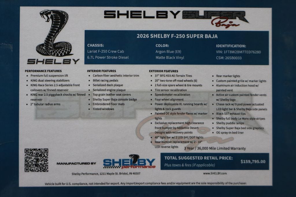 2026 Ford F-250SD Lariat Shelby Super Baja Edition
