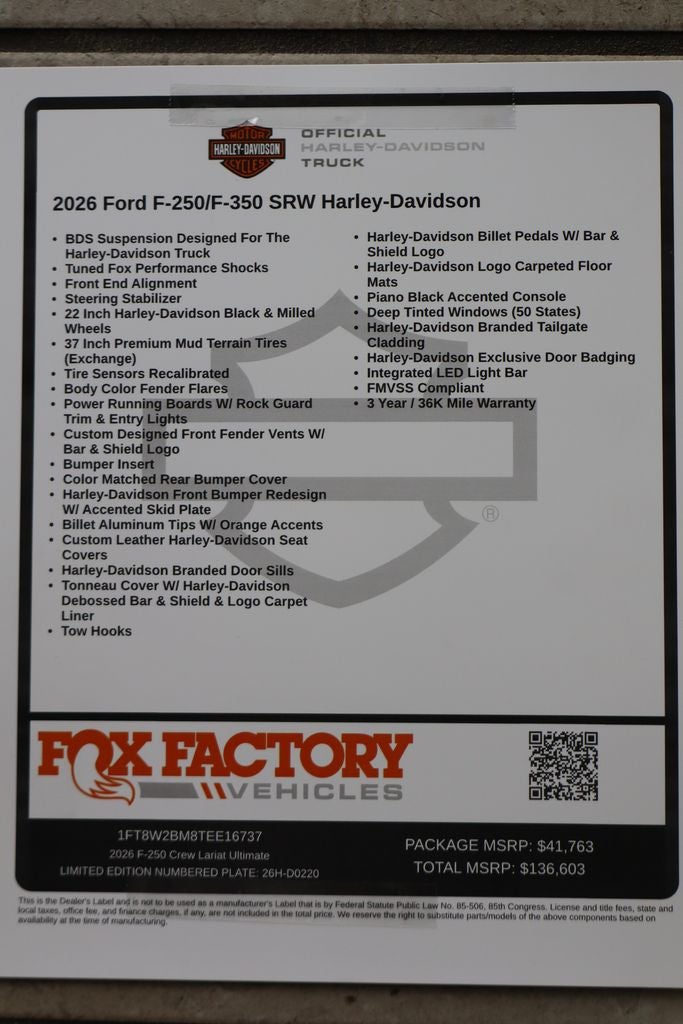 2026 Ford F-250SD Lariat Harley-Davidson Edition