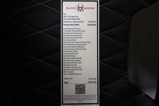 2025 Ford F-150 STX Black Widow Edition