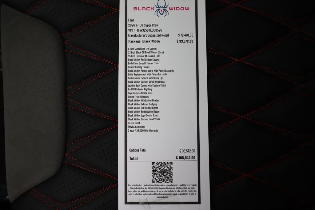 2026 Ford F-150 XLT Black Widow Edition