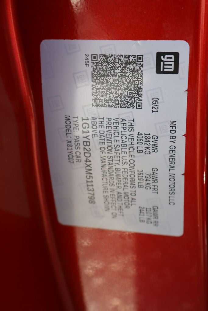 2021 Chevrolet Corvette Stingray 2LT