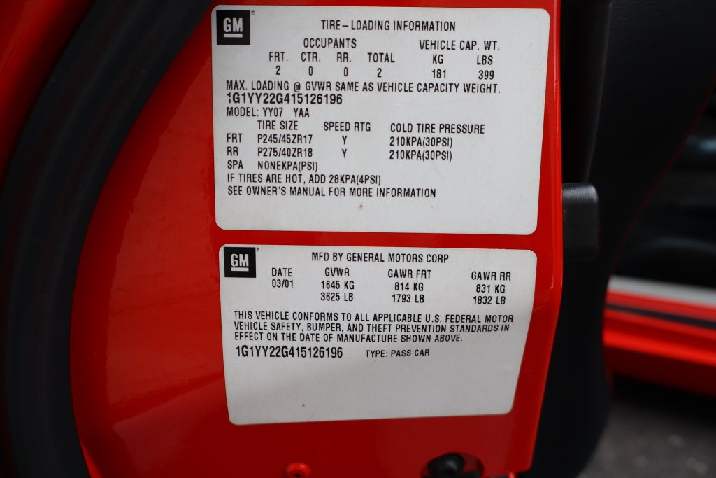 2001 Chevrolet Corvette Base